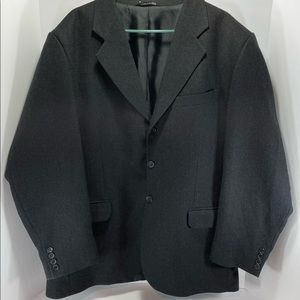 Bios David Bios Men's Wool Suit Jacket Size 46R Black 3 Button Black